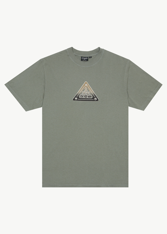 AFENDS Mens Embossed - Retro Tee - Washed Sycamore