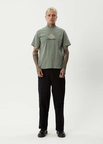 AFENDS Mens Embossed - Retro Tee - Washed Sycamore