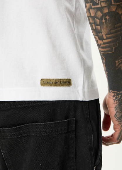 AFENDS Mens Spinal - Boxy Tee - White