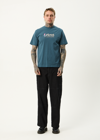 AFENDS Mens Huffenpuff - Retro Tee - Fuel