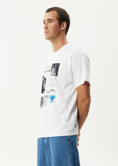 AFENDS Mens Never Last - Heavyweight Boxy Tee - White