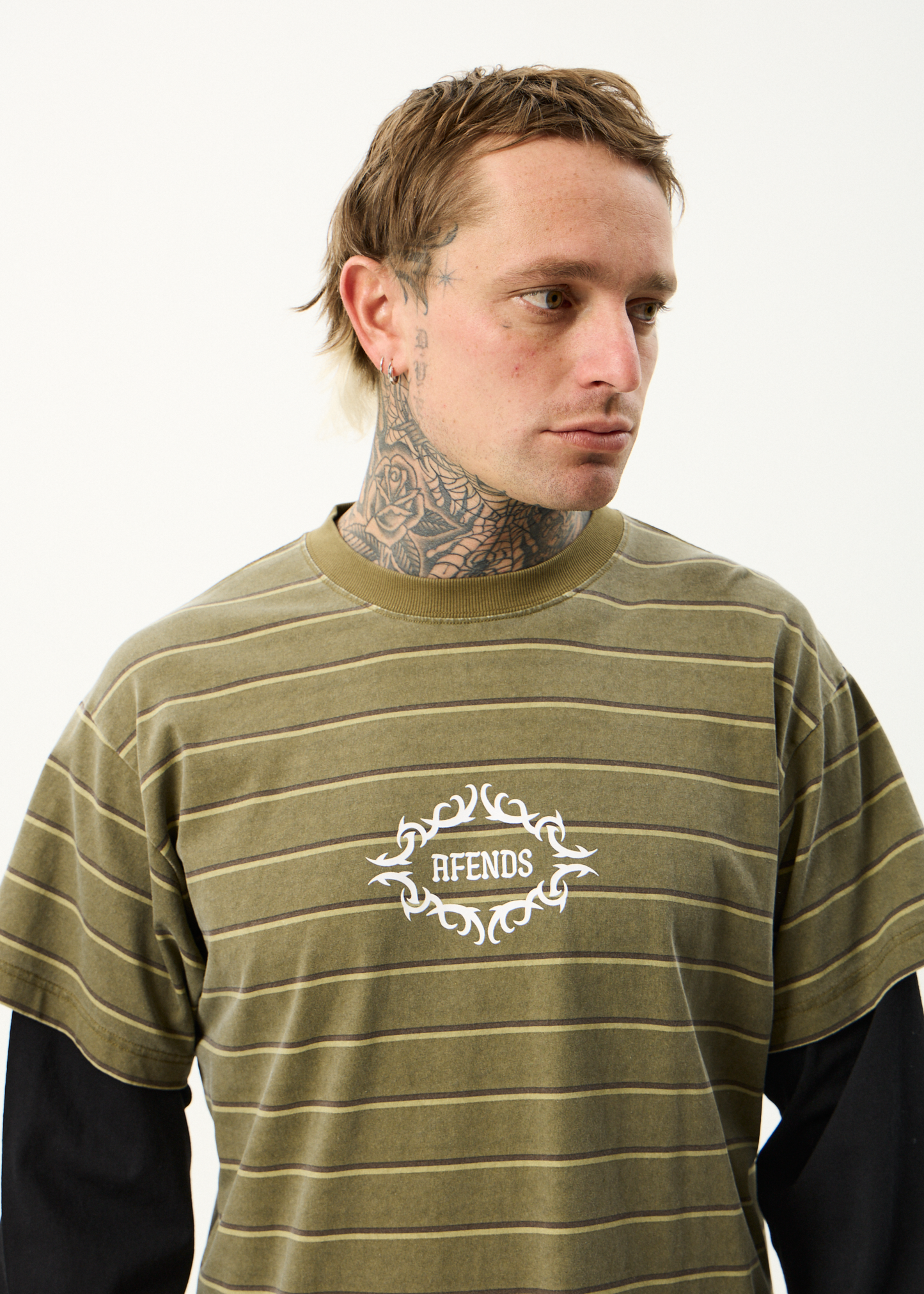 AFENDS Mens My Tribe - Layered Boxy Long Sleeve Tee - Boa