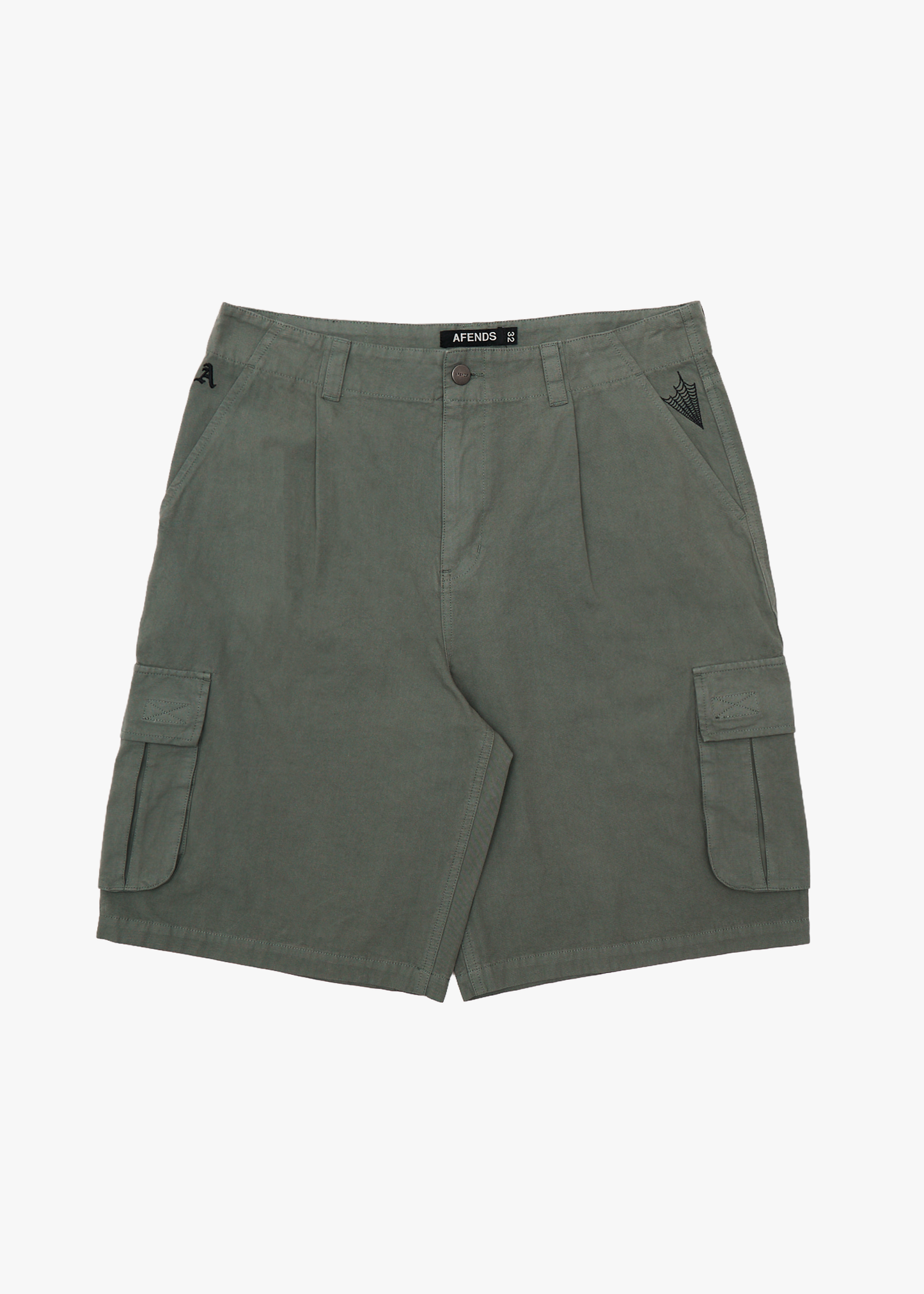 AFENDS Mens Summit - Pleated Cargo Short 22" - Washed Sycamore
