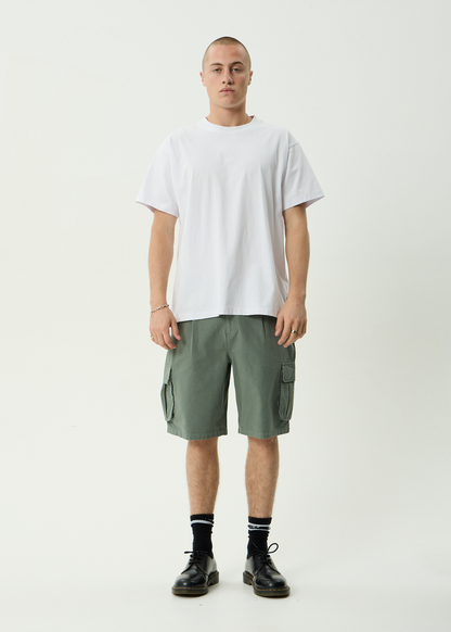 AFENDS Mens Summit - Pleated Cargo Short 22" - Washed Sycamore
