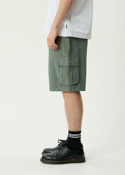 AFENDS Mens Summit - Pleated Cargo Short 22" - Washed Sycamore