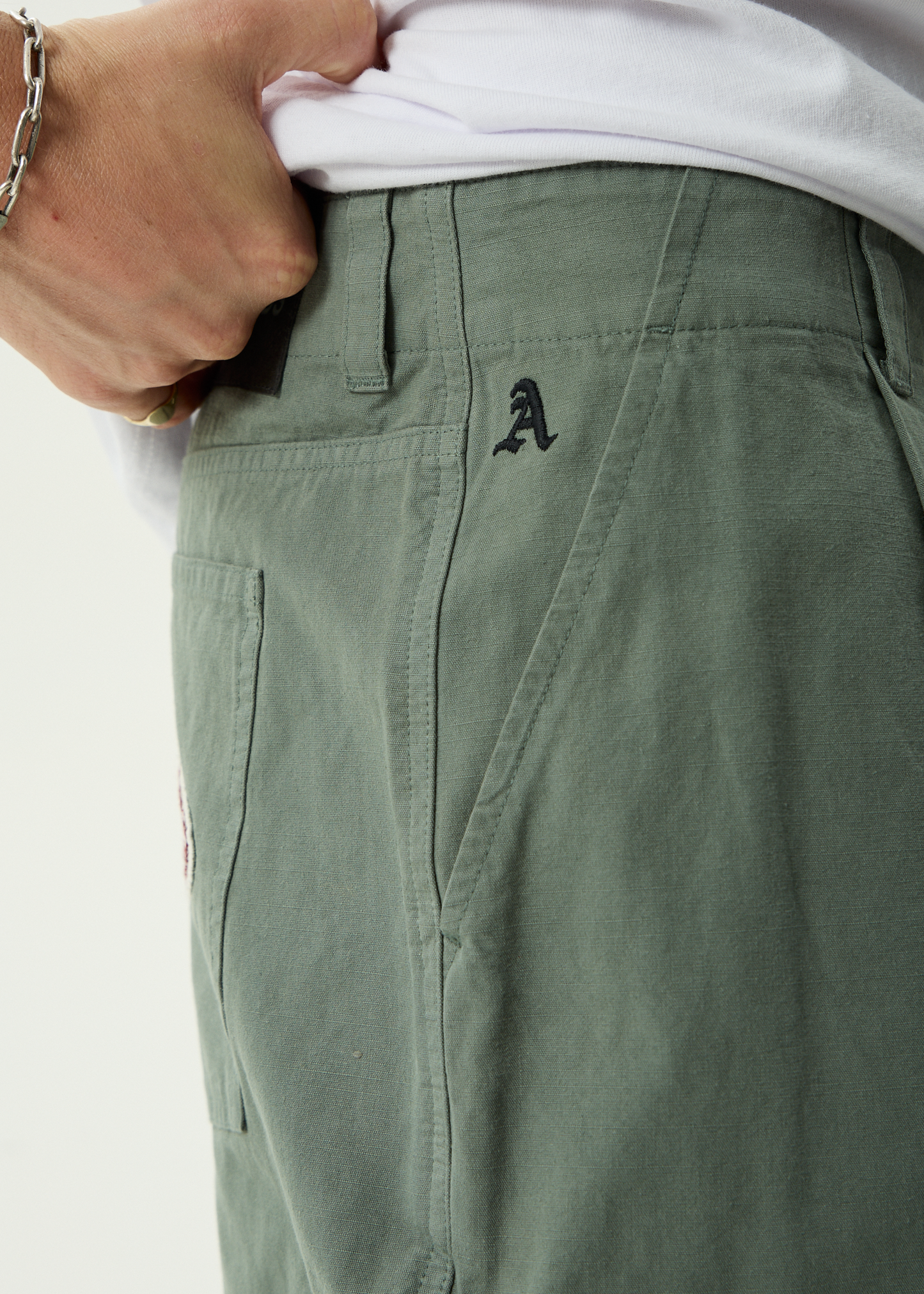 AFENDS Mens Summit - Pleated Cargo Short 22" - Washed Sycamore