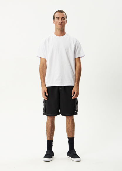 AFENDS Mens Moments - Cargo Swim Short 21" - Black