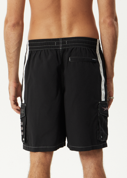 AFENDS Mens Moments - Cargo Swim Short 21" - Black