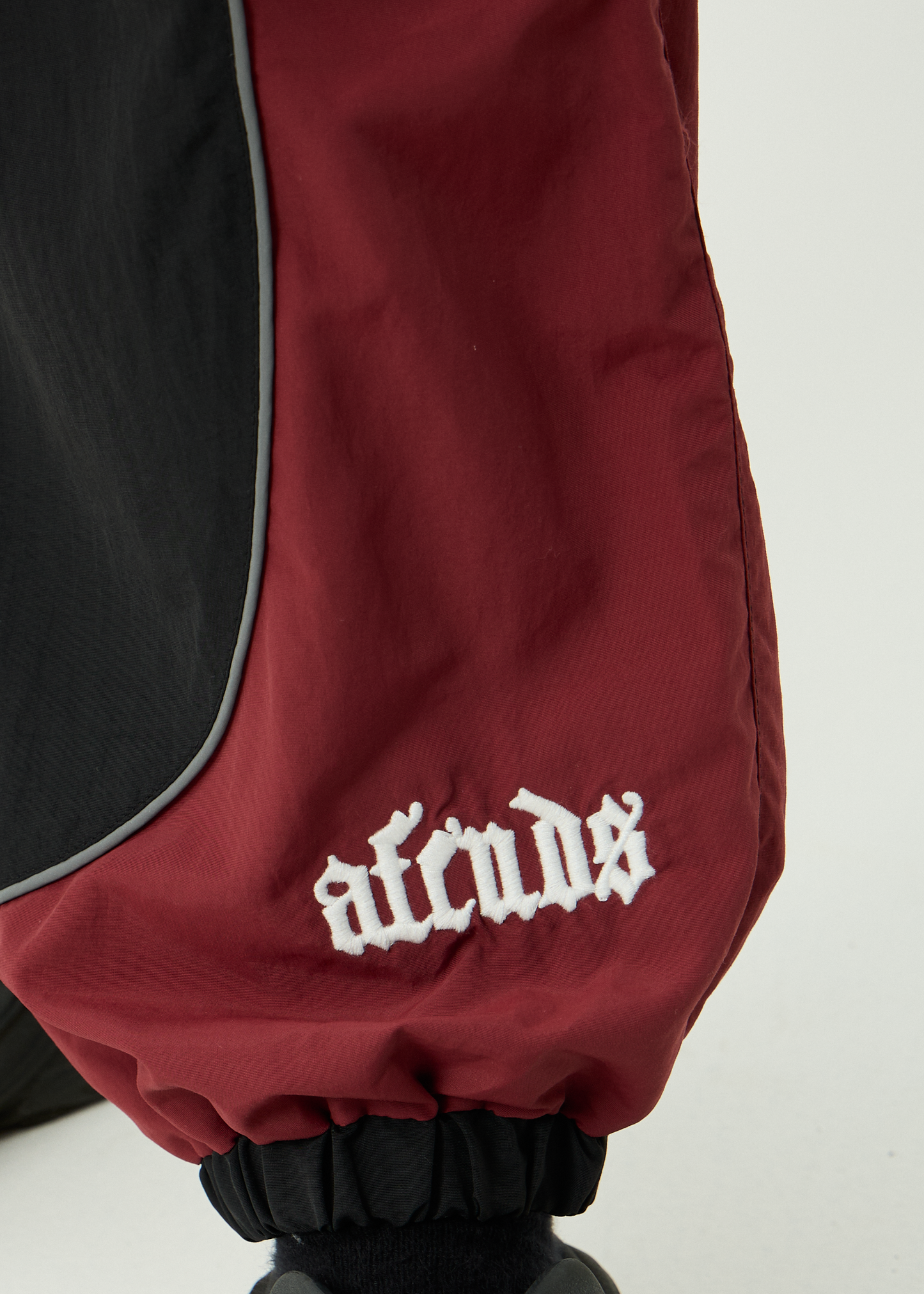 AFENDS Mens Sporting - Panelled Track Pant - Burgundy