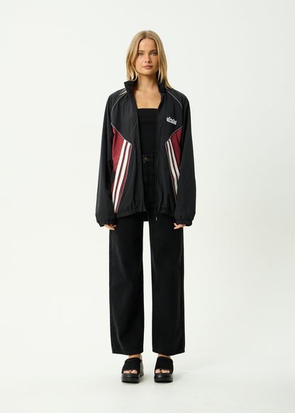 AFENDS Mens Sporting - Sports Spray Jacket - Burgundy