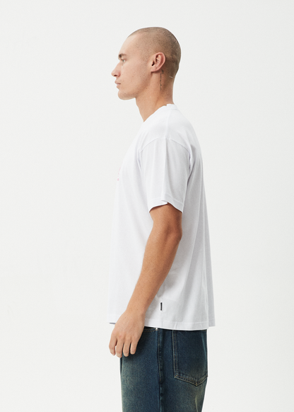 AFENDS Mens Skeletor - Boxy Tee - White