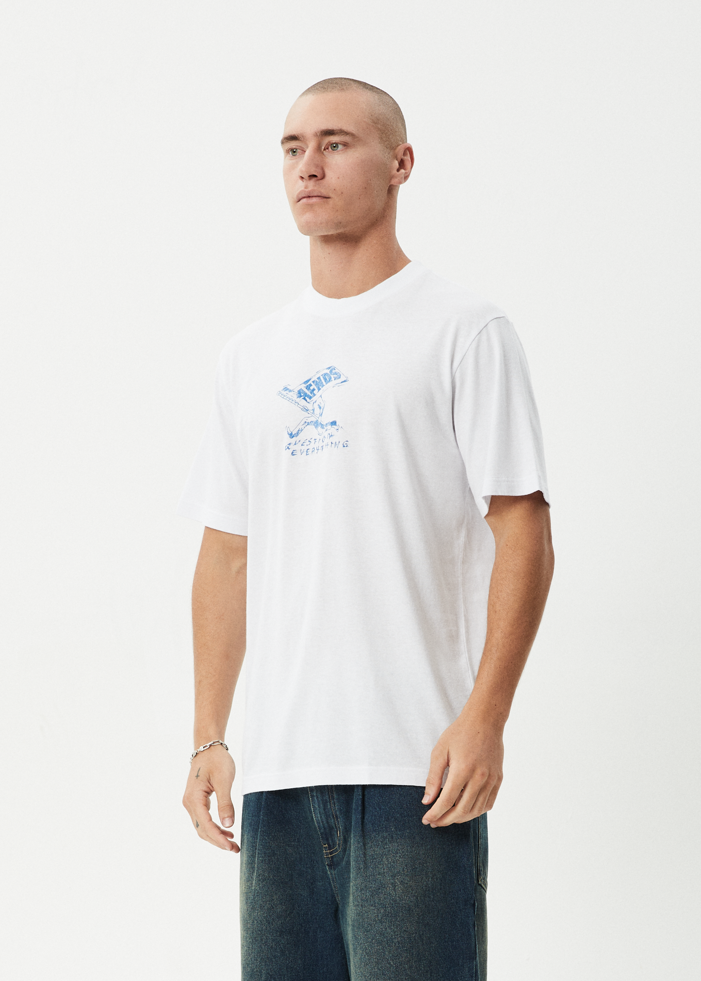 AFENDS Mens Flyin - Retro Tee - White