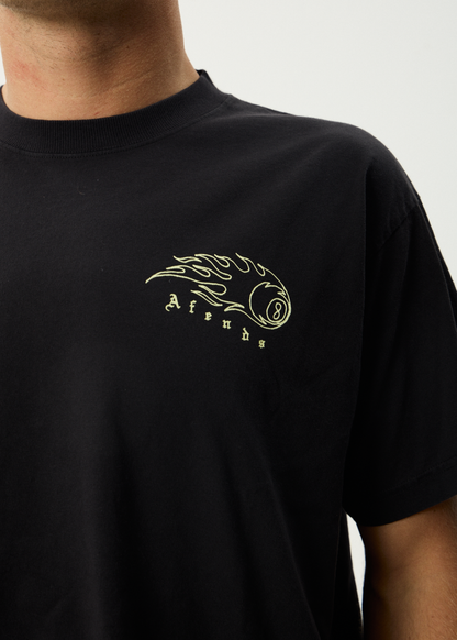 AFENDS Mens Off Balance - Heavyweight Boxy Tee - Stone Black