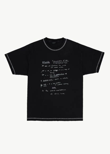 AFENDS Mens Taxonomy - Heavyweight Boxy Tee - Stone Black