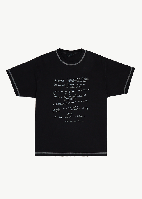 AFENDS Mens Taxonomy - Heavyweight Boxy Tee - Stone Black
