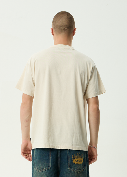 AFENDS Mens Jlord - Boxy Tee - Moonbeam
