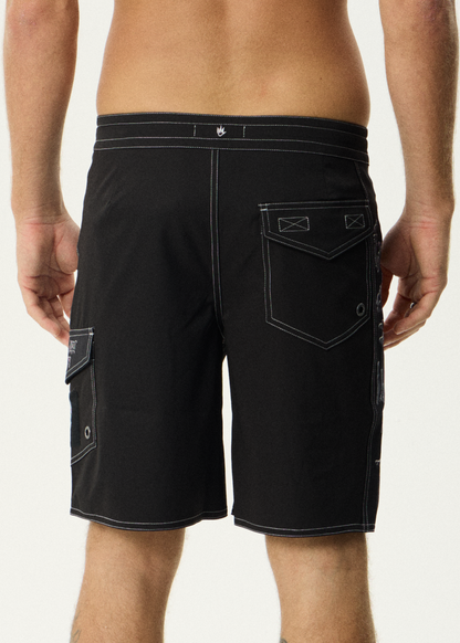 AFENDS Mens Lqd Metal - Surf Related V2 Boardshort 19" - Black