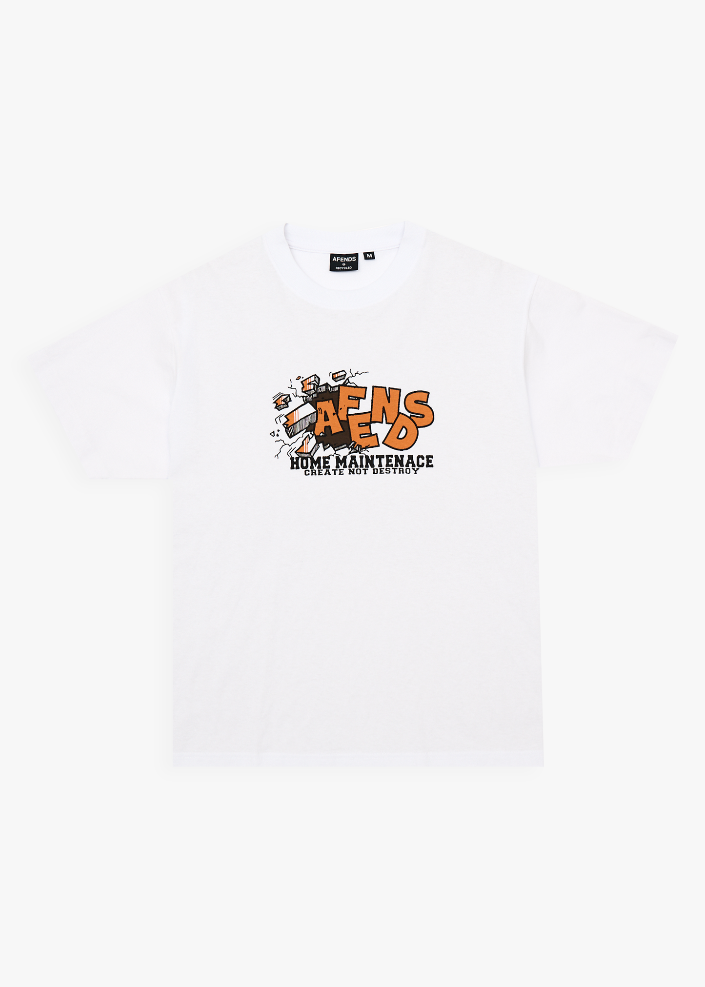 AFENDS Mens Maintenance - Boxy Tee - White