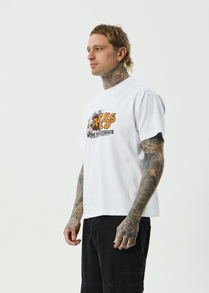 AFENDS Mens Maintenance - Boxy Tee - White