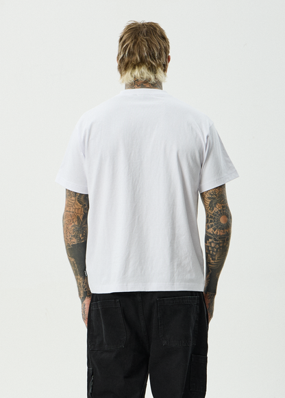 AFENDS Mens Maintenance - Boxy Tee - White