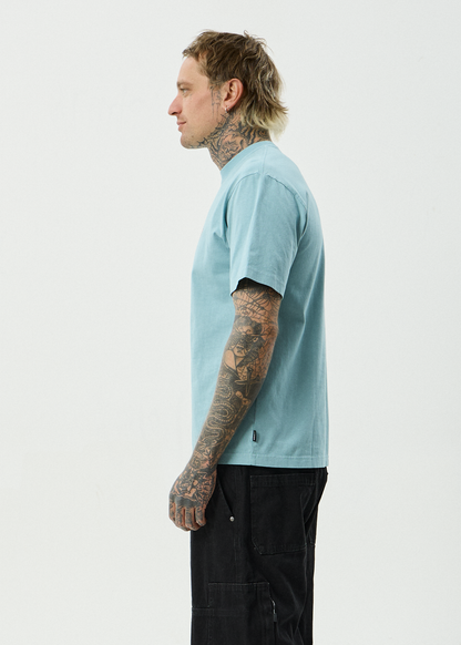 AFENDS Mens Angel Boy - Retro Tee - Washed Overcast