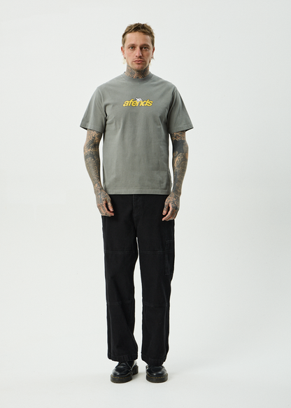 AFENDS Mens Angel Boy - Retro Tee - Washed Sycamore