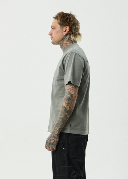 AFENDS Mens Angel Boy - Retro Tee - Washed Sycamore