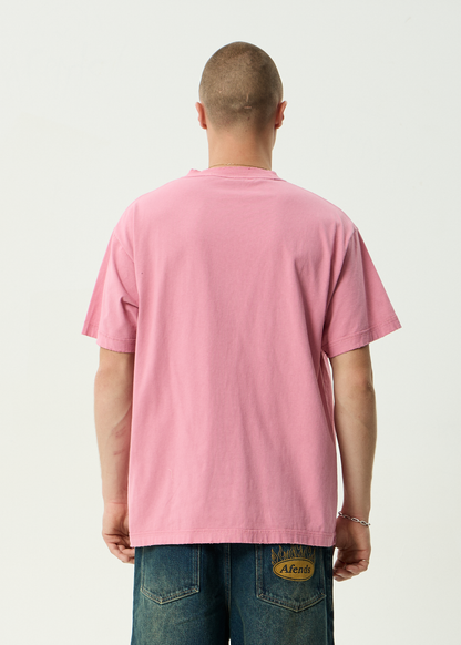 AFENDS Mens Shell Times - Boxy Tee - Washed Marrakesh