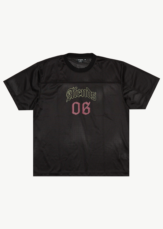 AFENDS Mens Zero Six - Mesh Jersey Boxy Tee - Black