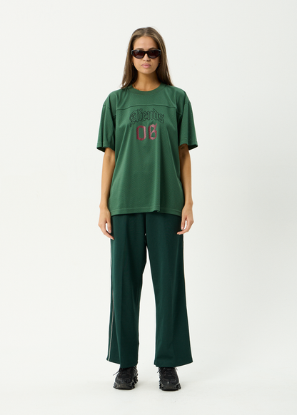 AFENDS Mens Zero Six - Mesh Jersey Boxy Tee - Pine