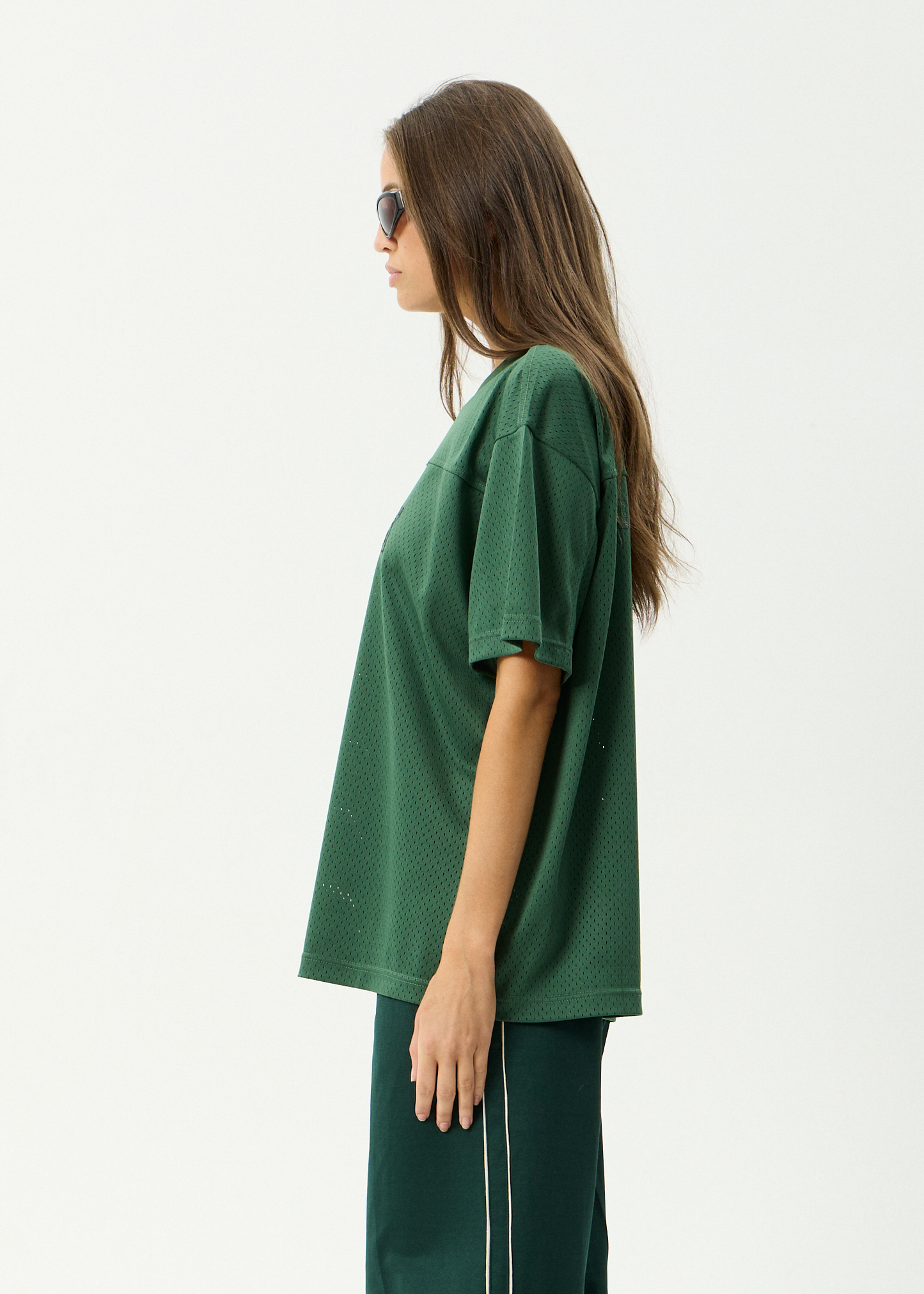 AFENDS Mens Zero Six - Mesh Jersey Boxy Tee - Pine