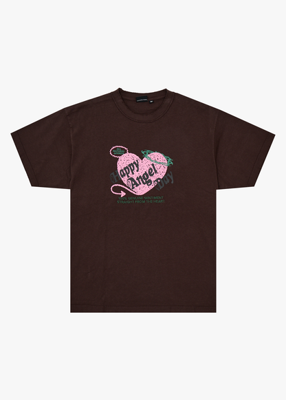 AFENDS Mens Genuine Sentiment - Heavyweight Boxy Tee - Washed Coffee