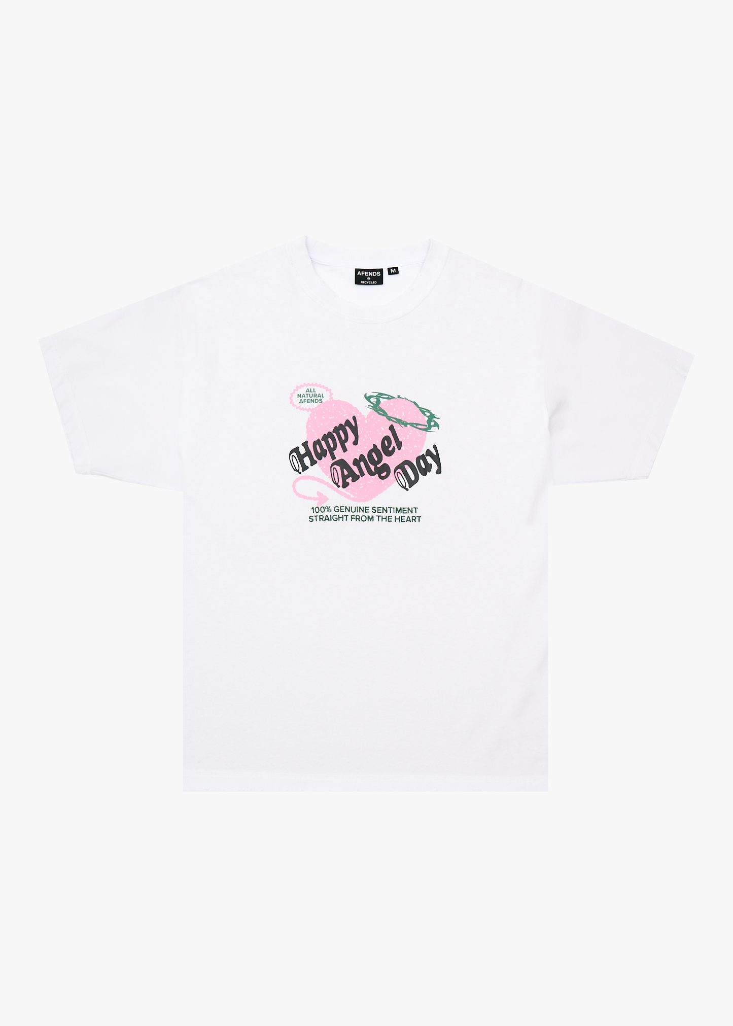 AFENDS Mens Genuine Sentiment - Heavyweight Boxy Tee - White