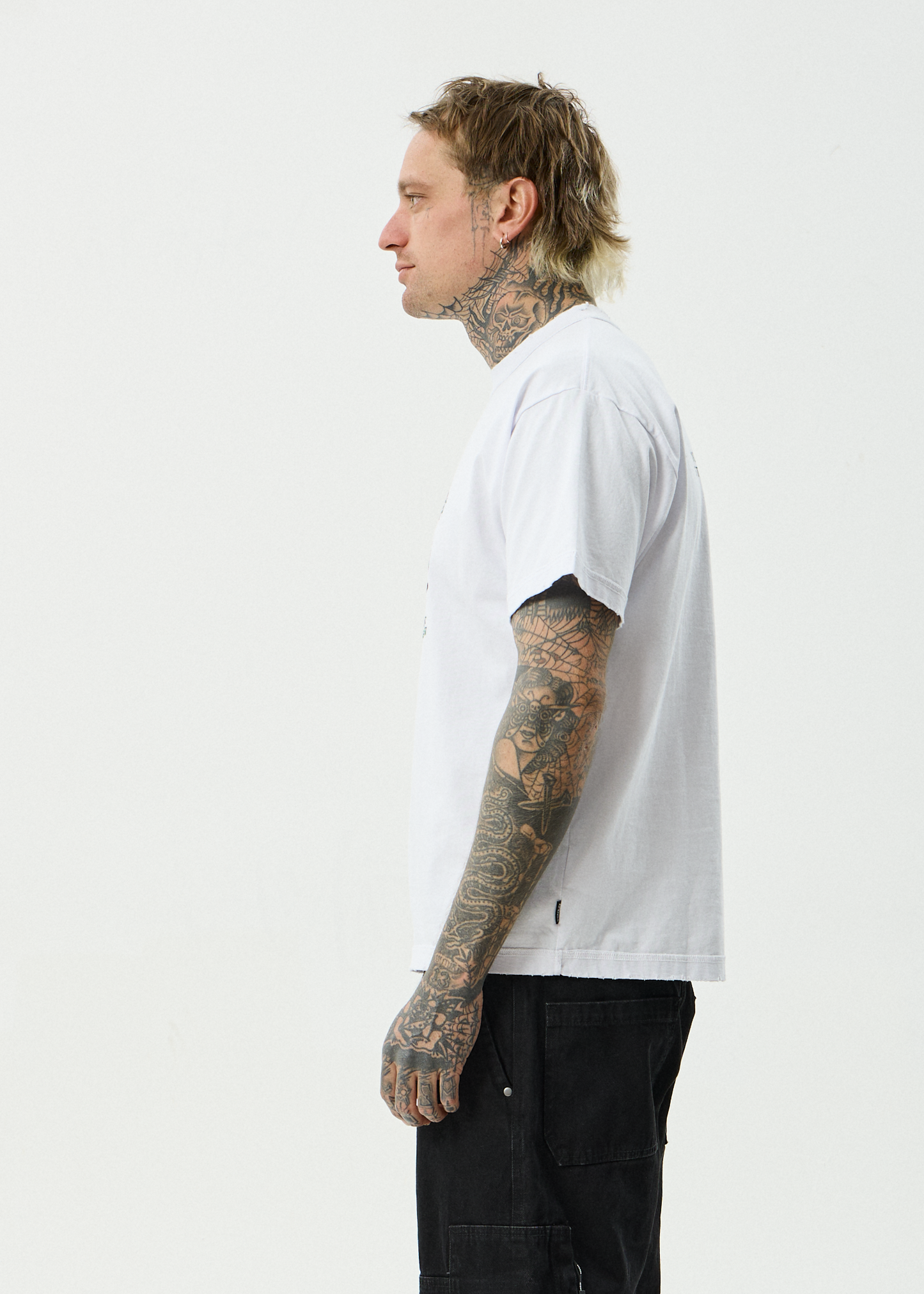 AFENDS Mens Genuine Sentiment - Heavyweight Boxy Tee - White