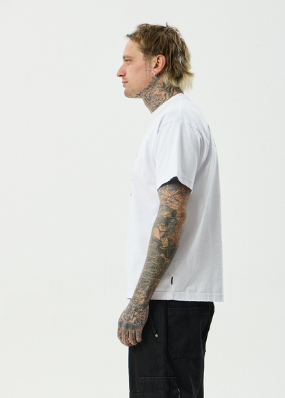 AFENDS Mens Genuine Sentiment - Heavyweight Boxy Tee - White
