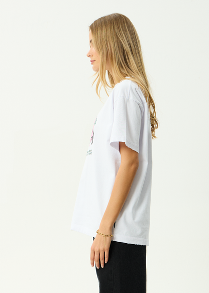 AFENDS Mens Genuine Sentiment - Heavyweight Boxy Tee - White