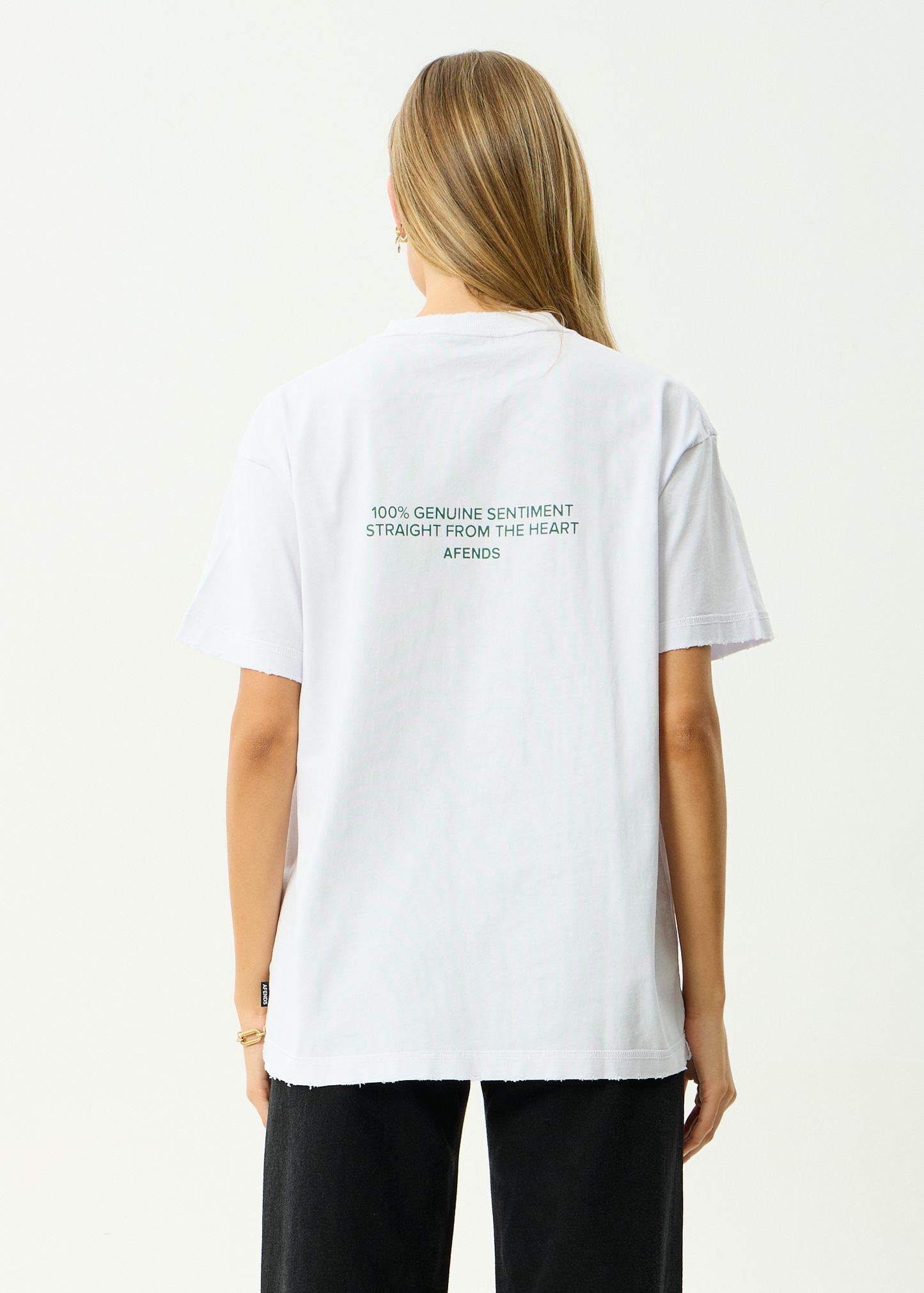 AFENDS Mens Genuine Sentiment - Heavyweight Boxy Tee - White