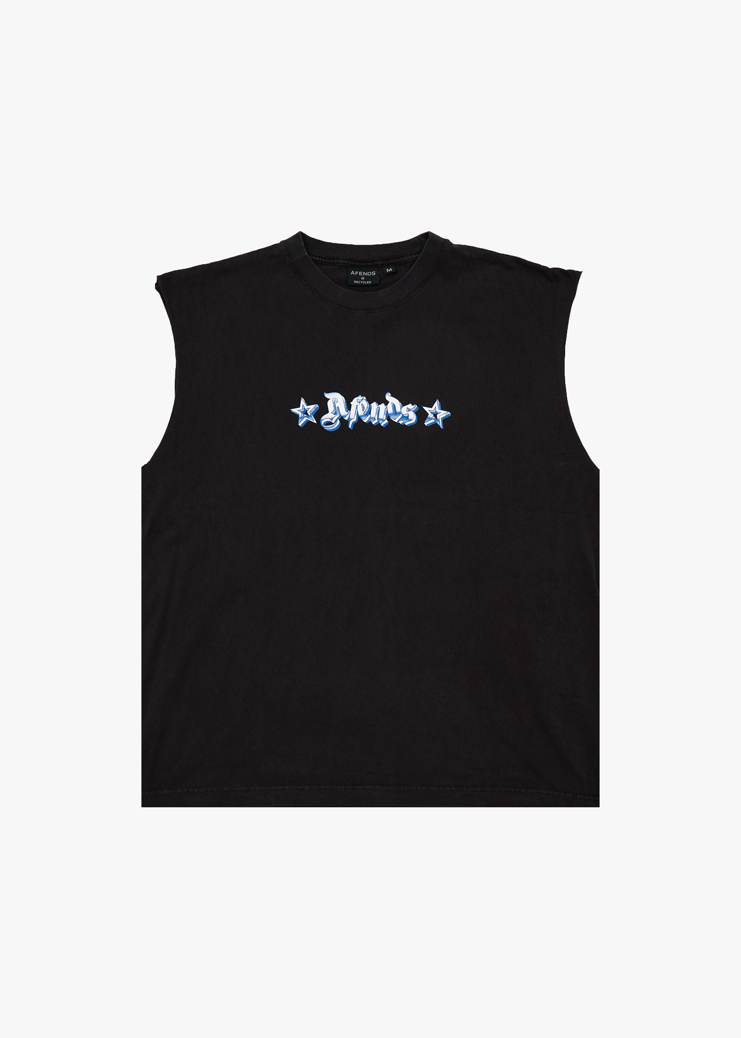 AFENDS Mens Created - Sleeveless Tee - Stone Black