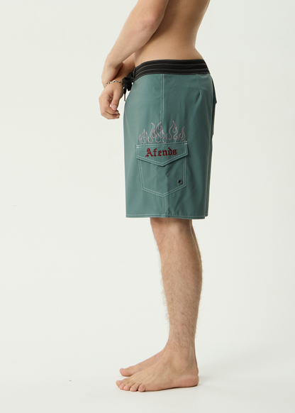 AFENDS Mens Temporal - Surf Related V2 Boardshort 18" - Sycamore