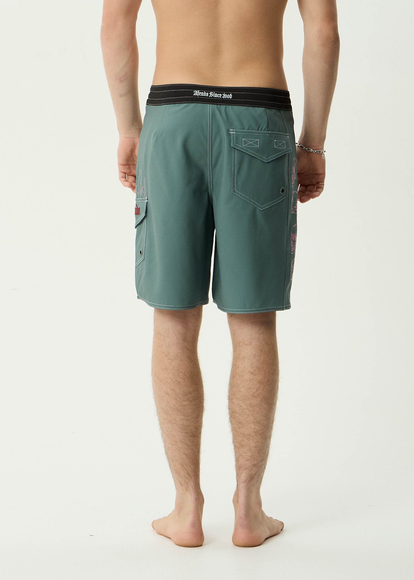 AFENDS Mens Temporal - Surf Related V2 Boardshort 18" - Sycamore