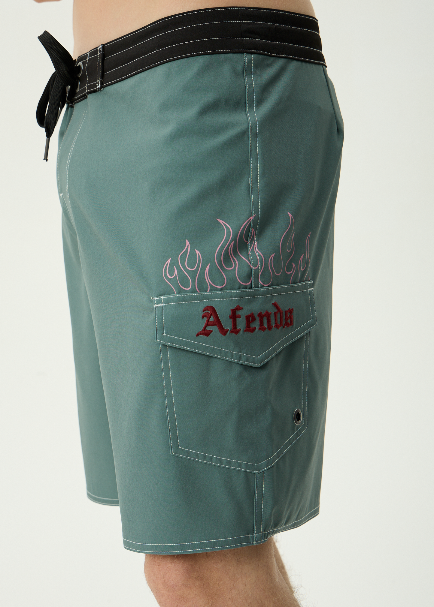 AFENDS Mens Temporal - Surf Related V2 Boardshort 18" - Sycamore