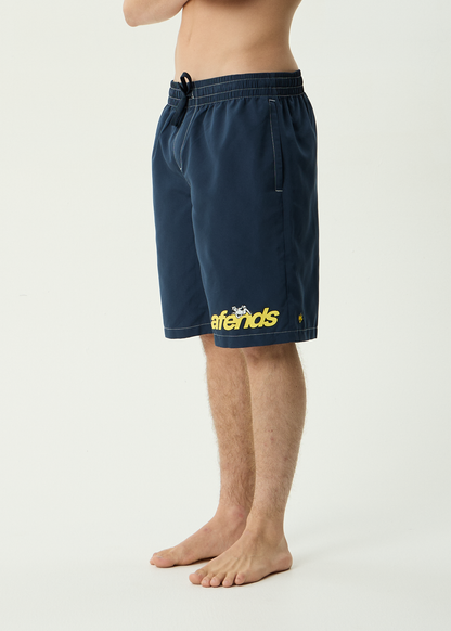 AFENDS Mens Angel Boy - Cargo Swim Short 21" - Deep Sea