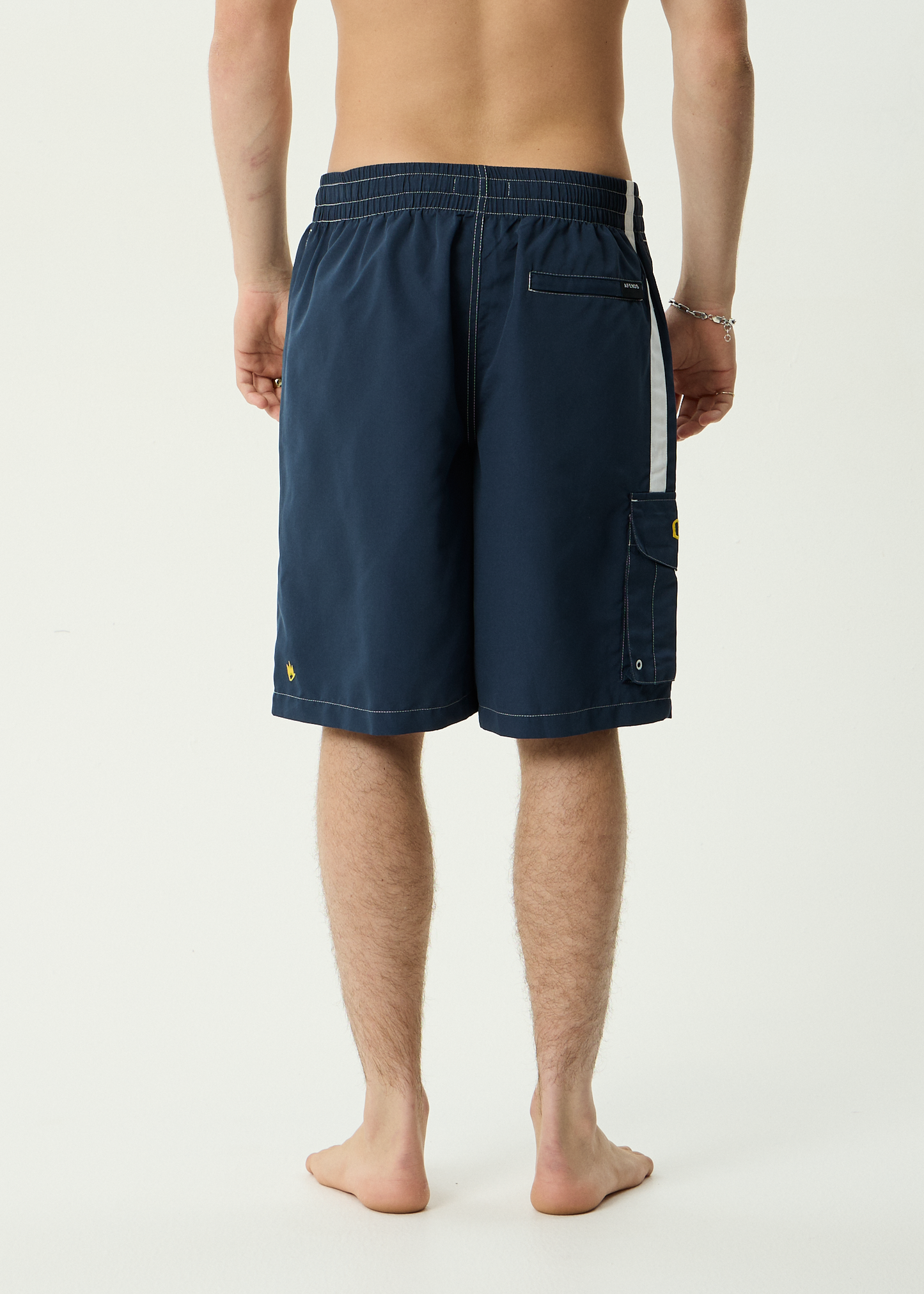 AFENDS Mens Angel Boy - Cargo Swim Short 21" - Deep Sea