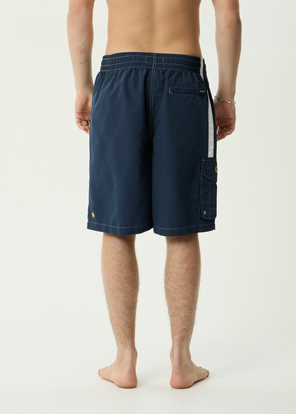 AFENDS Mens Angel Boy - Cargo Swim Short 21" - Deep Sea