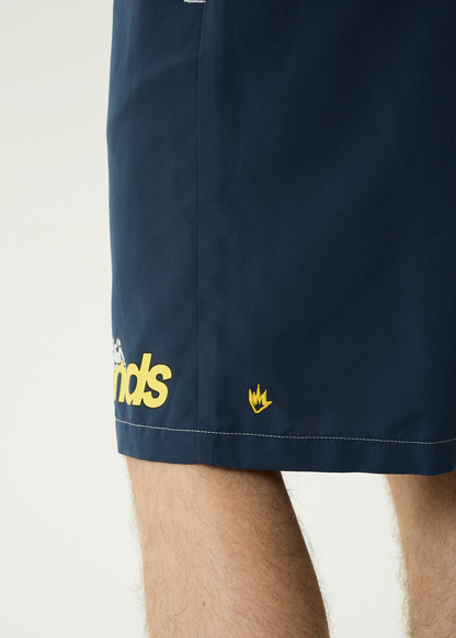 AFENDS Mens Angel Boy - Cargo Swim Short 21" - Deep Sea
