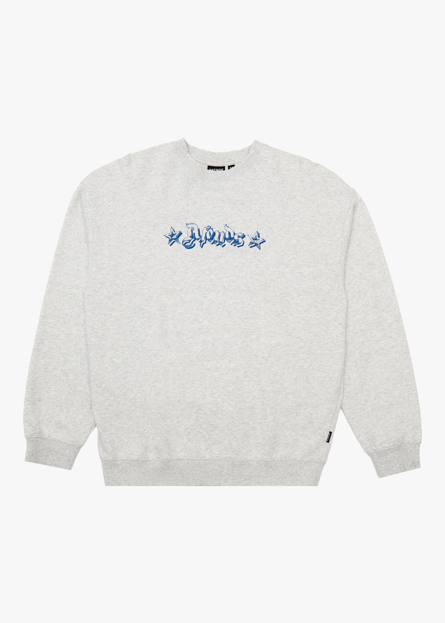 AFENDS Mens Created - Crew Neck - Grey Marle
