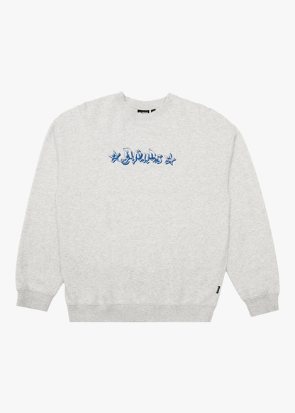 AFENDS Mens Created - Crew Neck - Grey Marle