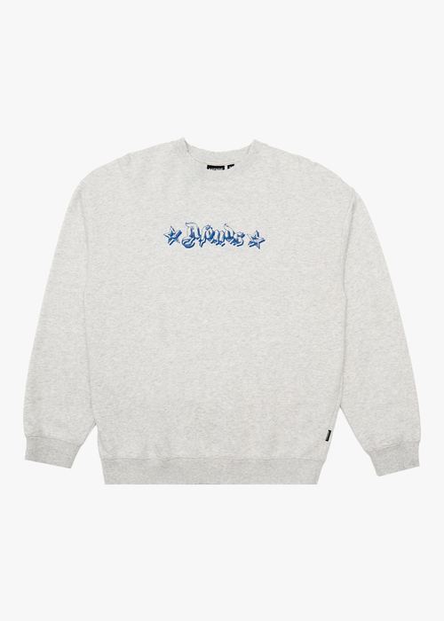 AFENDS Mens Created - Crew Neck - Grey Marle