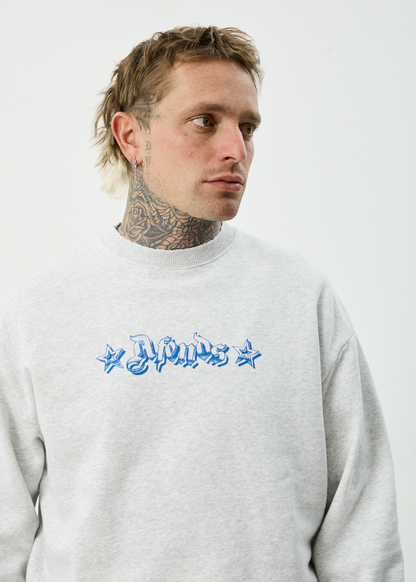 AFENDS Mens Created - Crew Neck - Grey Marle