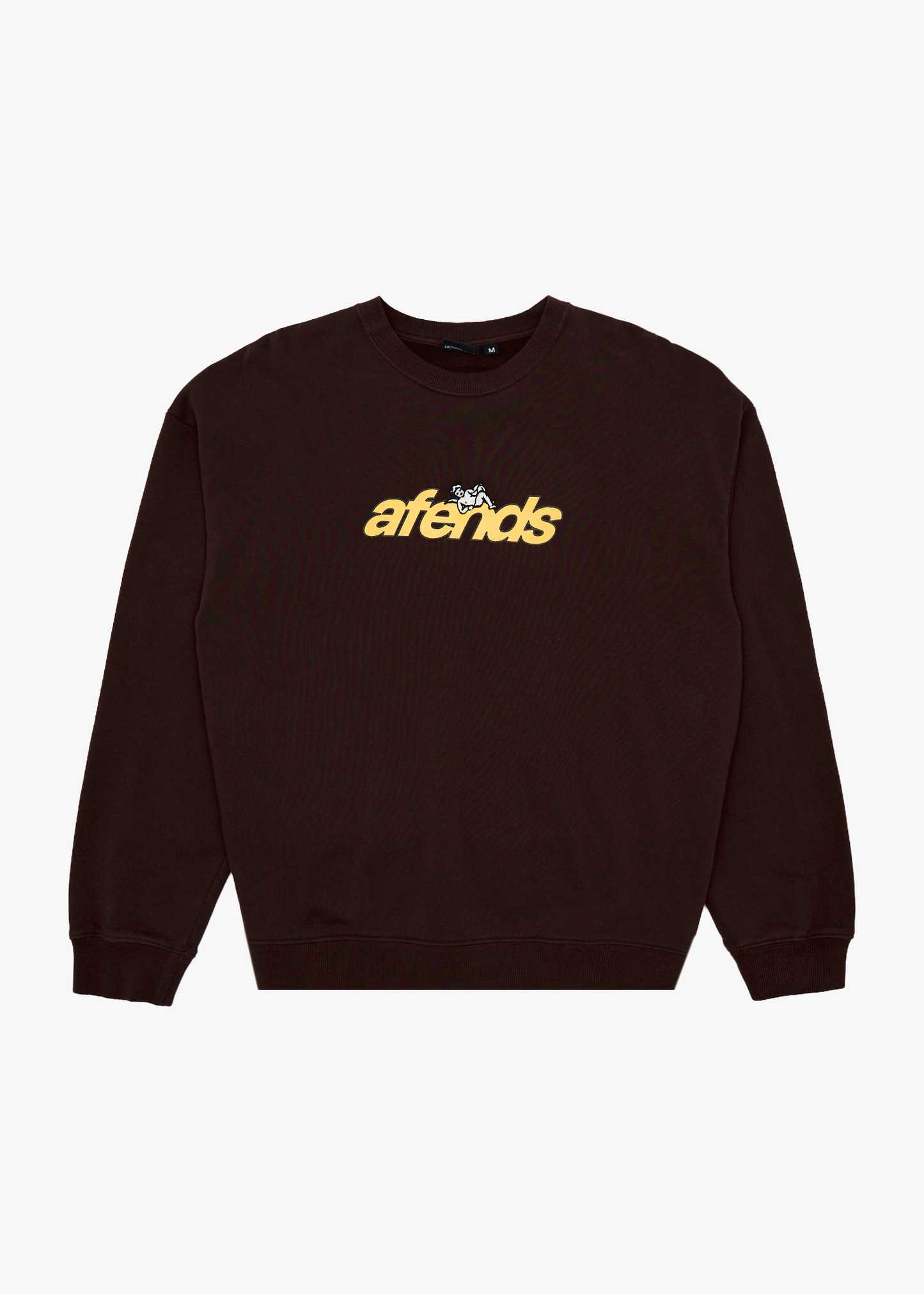 AFENDS Mens Angel Boy - Crew Neck - Washed Coffee